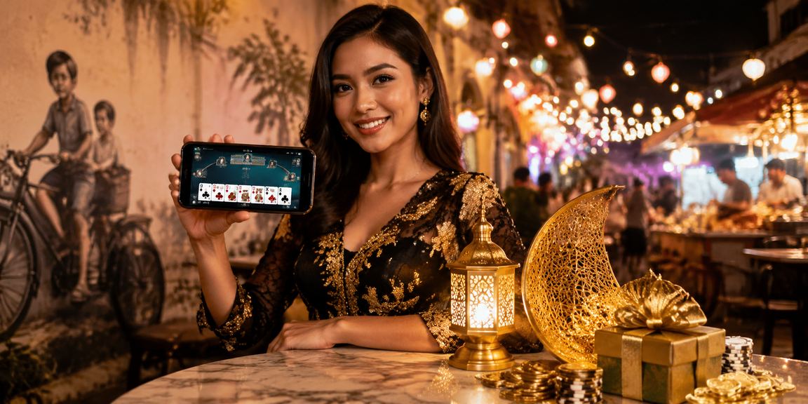 Suasana permainan kad meriah semasa perayaan Hari Raya di Penang